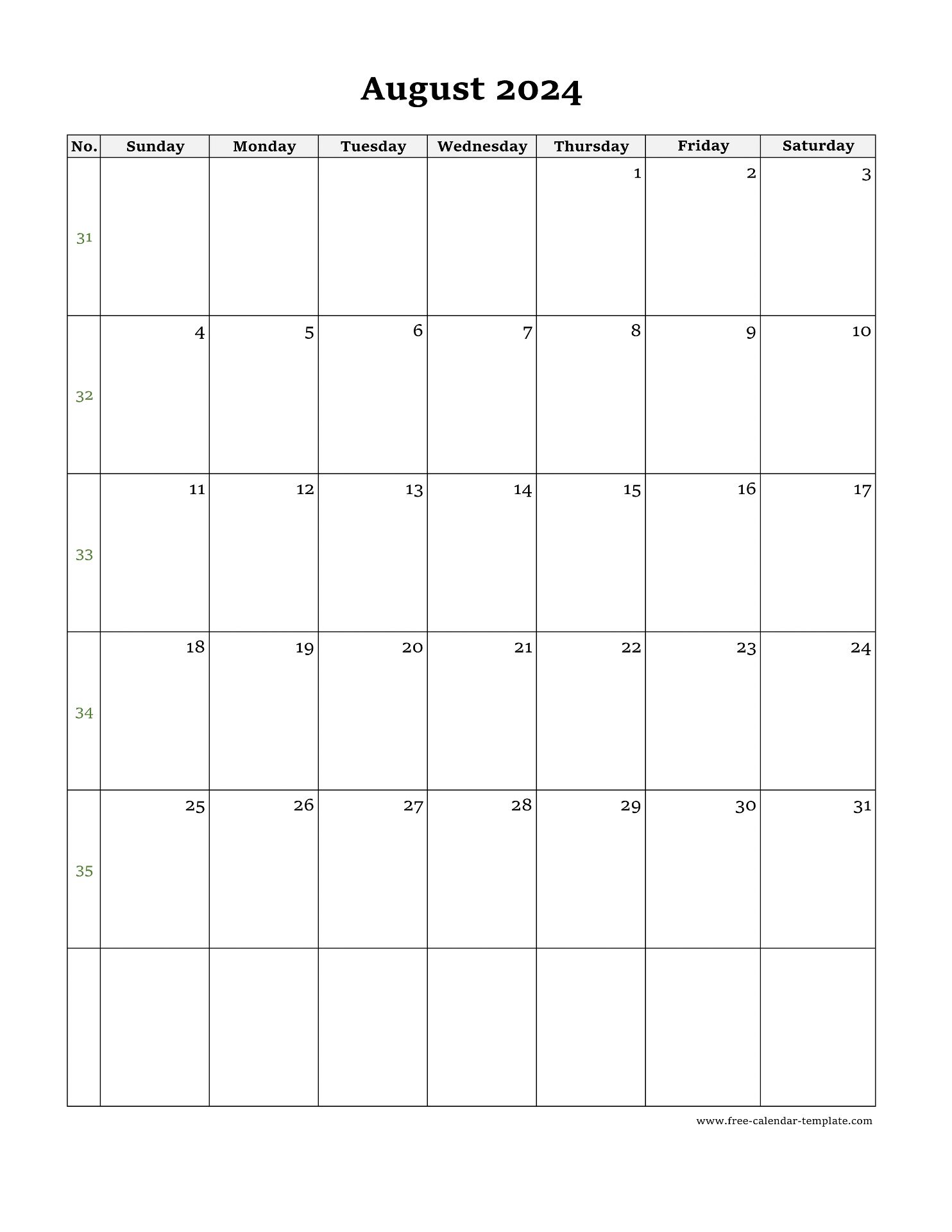 Printable Calendar For August 2024 Lena Shayla