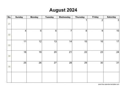 august 2024 calendar holidays horizontal