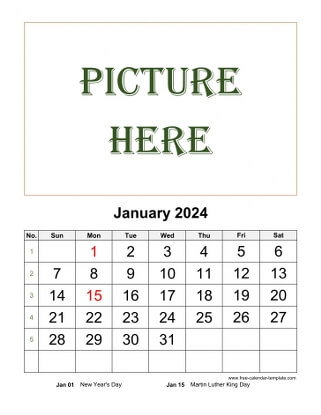 january 2024 calendar picture vertical