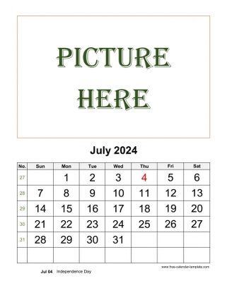 july 2024 calendar picture vertical