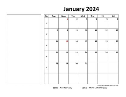 monthly 2024 calendar boxnotes horizontal