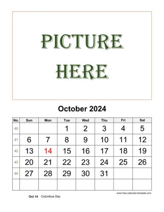 october 2024 calendar picture vertical
