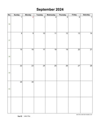 september 2024 calendar holidays vertical