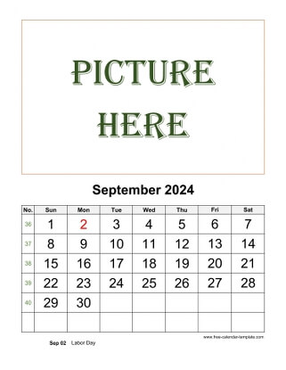 september 2024 calendar picture vertical