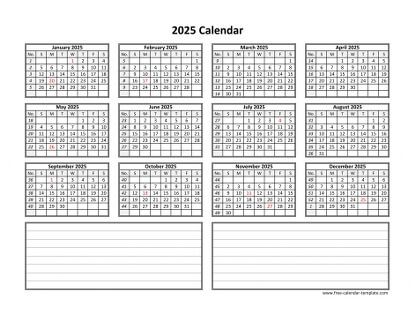 Free Calendar Template 2024 and 2025