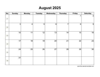 august 2025 calendar holidays horizontal