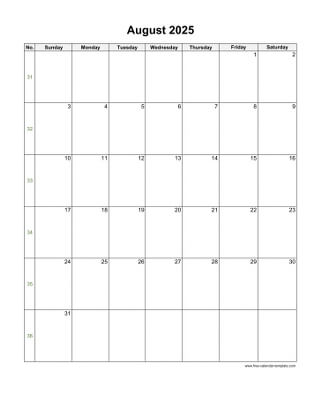 august 2025 calendar holidays vertical