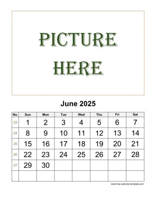 june 2025 calendar picture vertical
