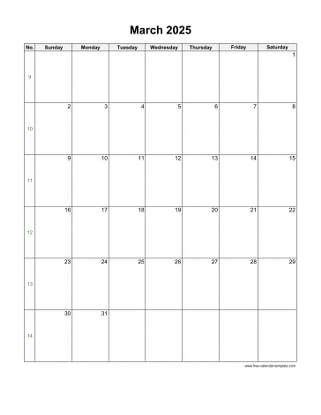 march 2025 calendar holidays vertical