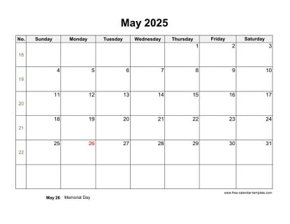may 2025 calendar holidays horizontal