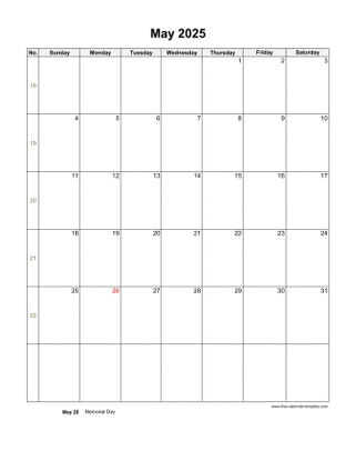 may 2025 calendar holidays vertical