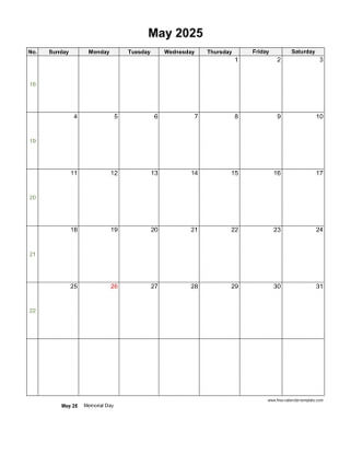 may 2025 calendar holidays vertical