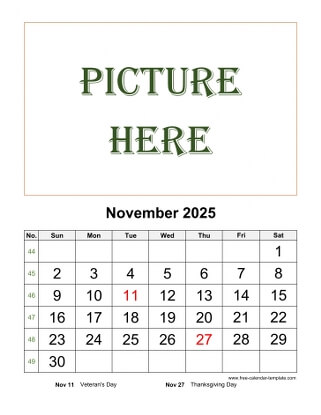 november 2025 calendar picture vertical