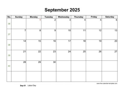 september 2025 calendar holidays horizontal