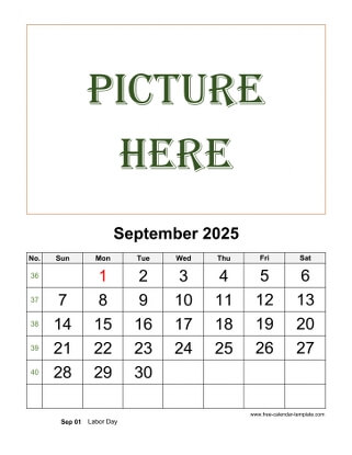 september 2025 calendar picture vertical