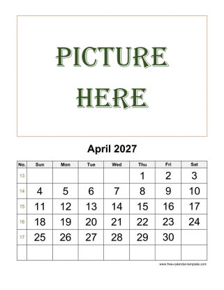 april 2027 calendar picture vertical