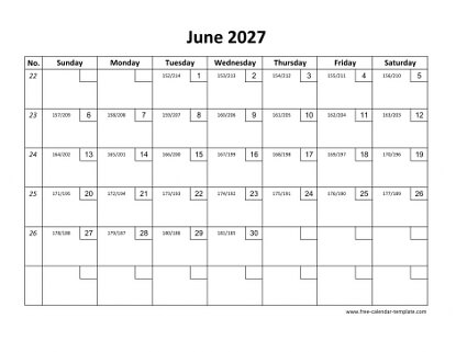 june 2027 calendar checkboxes horizontal