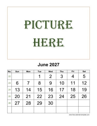 june 2027 calendar picture vertical