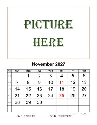 november 2027 calendar picture vertical
