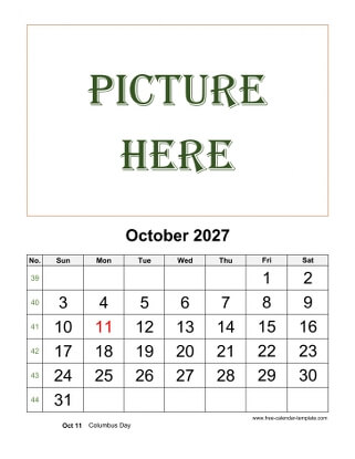 october 2027 calendar picture vertical