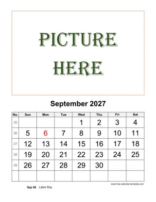 september 2027 calendar picture vertical
