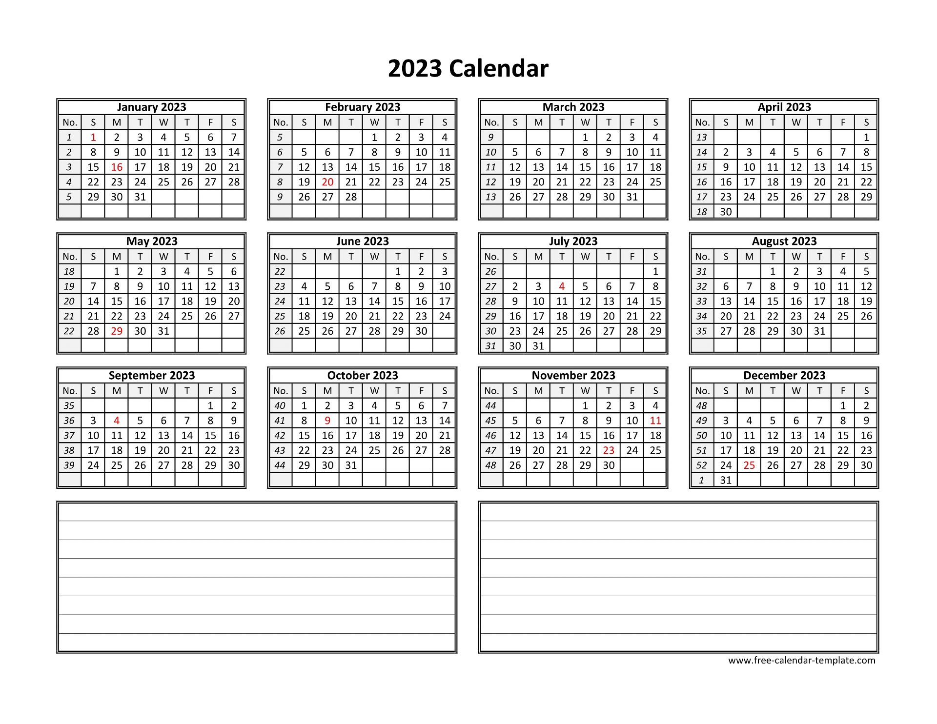 Printable Yearly Calendar 2023 24 2023 New Awasome Famous Seaside 