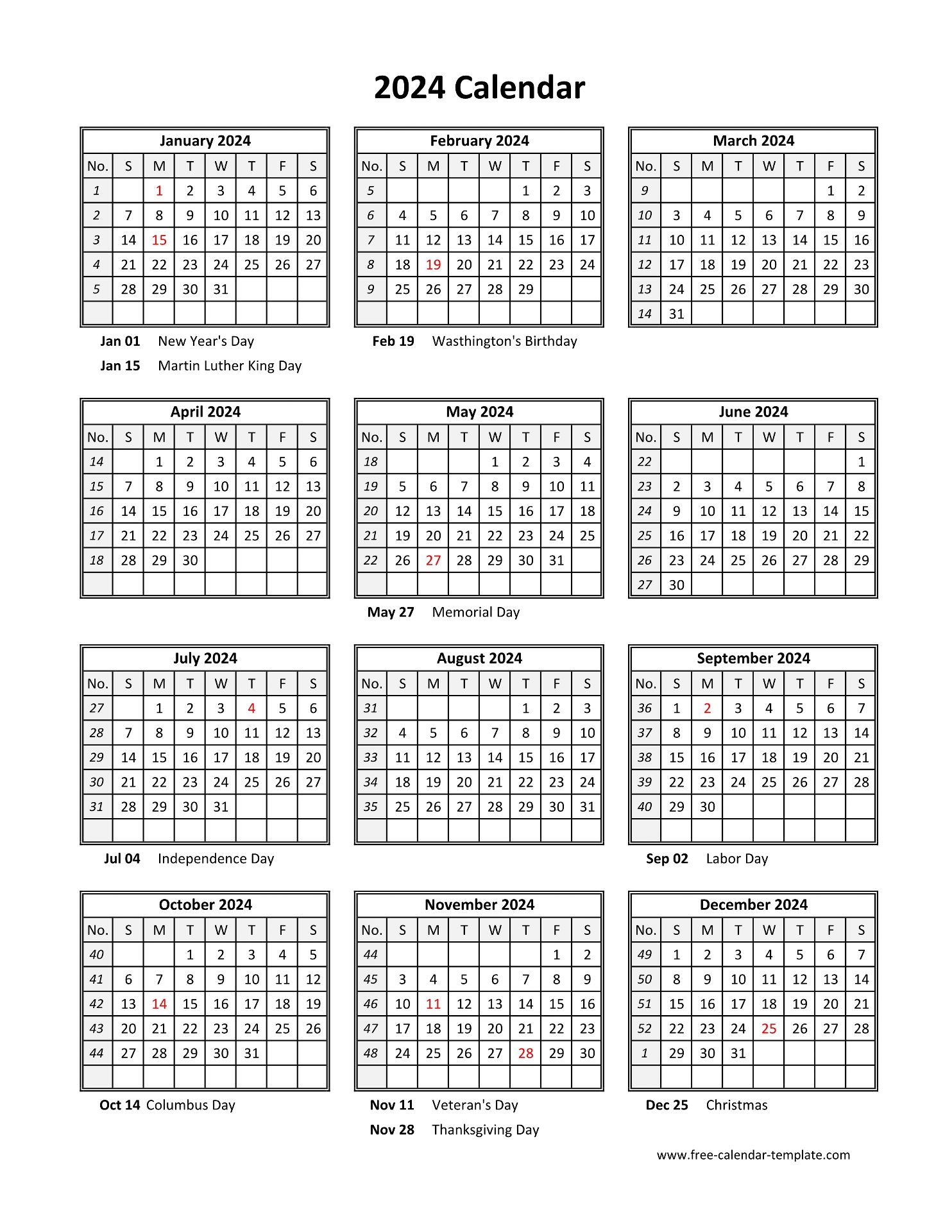 2024 Printable Calendar One Page Pdf Downloader Chery Deirdre